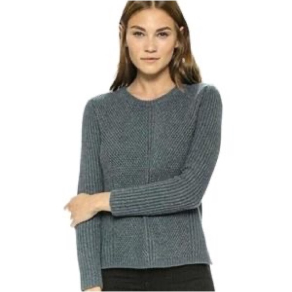 Madwell xs flounce sleeve long sleeve hex comb sweater.